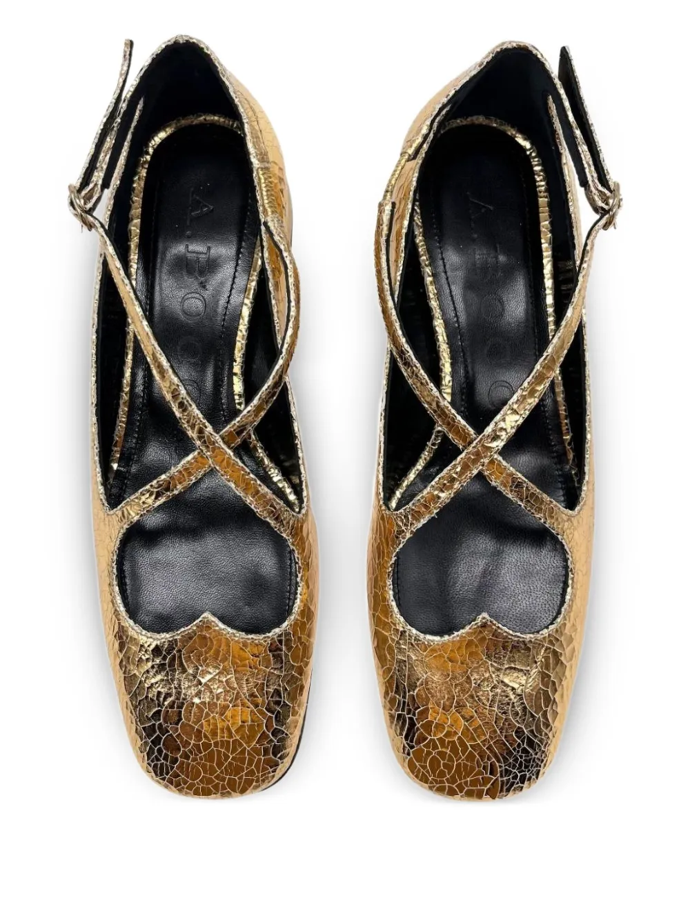 A.Bocca Two for Love pumps met gekruiste bandjes Goud