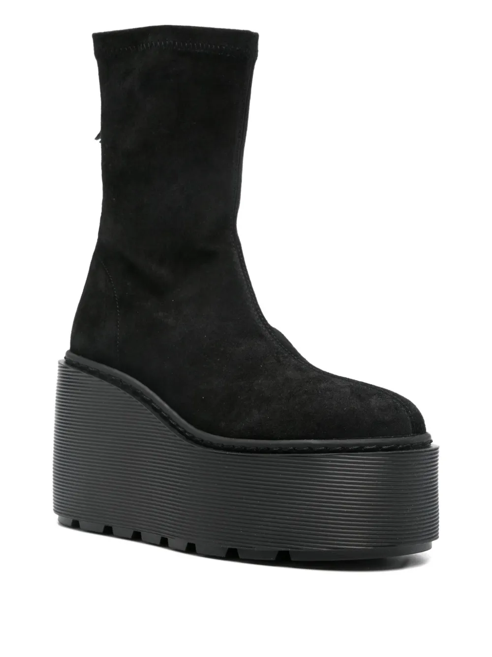 Vic Matie 100mm Stripy platform boots Black