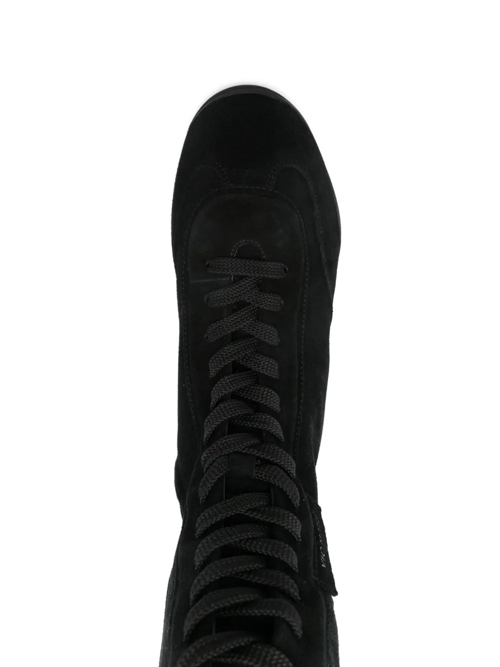Vic Matie Lace-up Suede Boots In Black