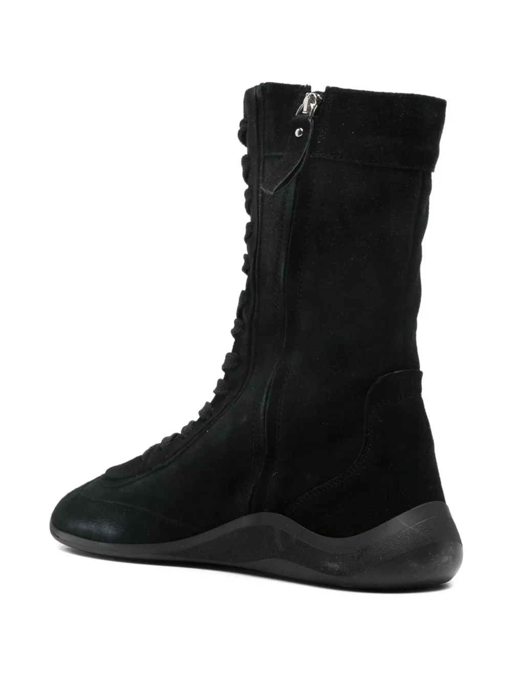 Vic Matie Lace-up Suede Boots In Black