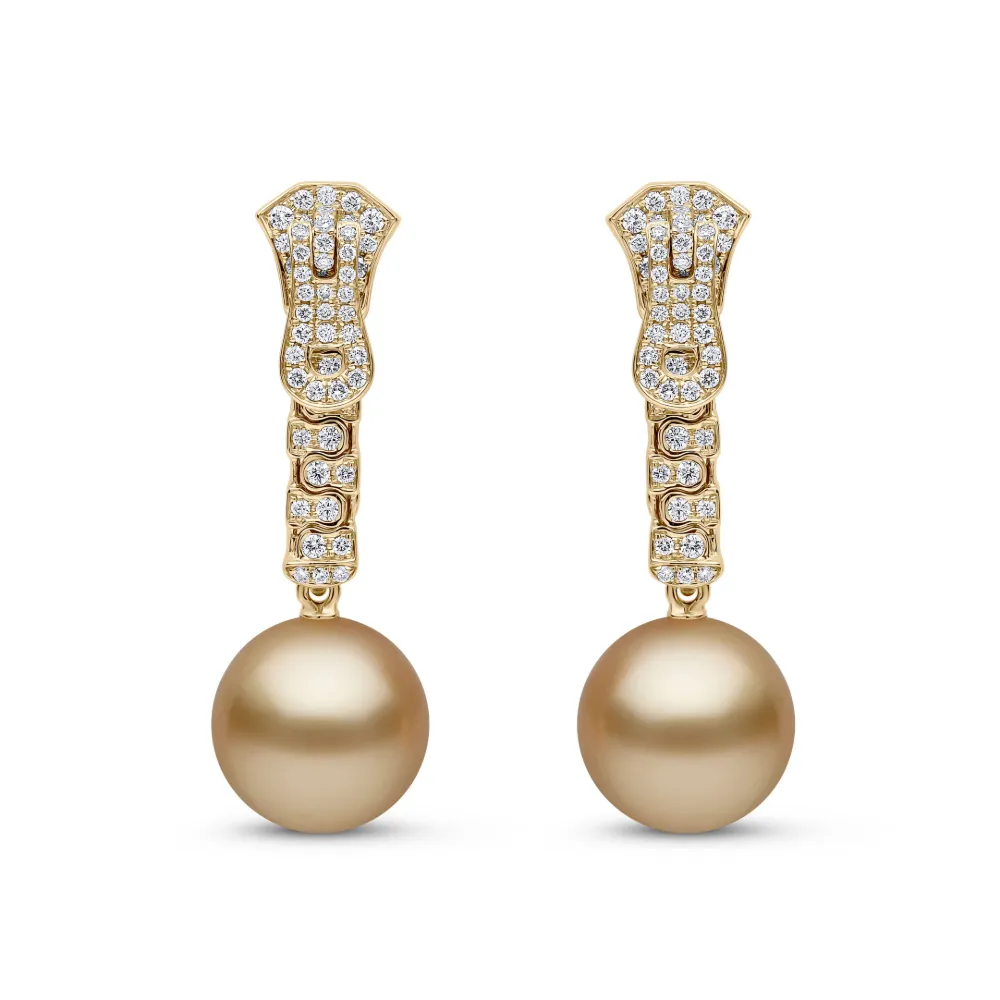 Yoko London 18K yellow gold Zyyp South Sea pearl and diamond earrings - Oro