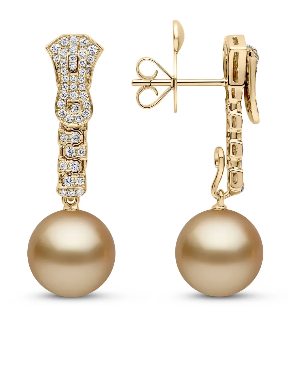 18k Yellow Gold Zyyp South Sea Pearl And Diamond Earrings