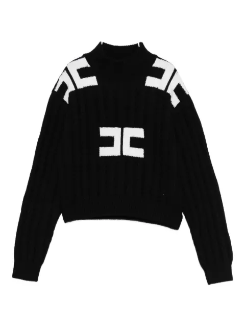 Elisabetta Franchi La Mia Bambina cable-knit logo sweater