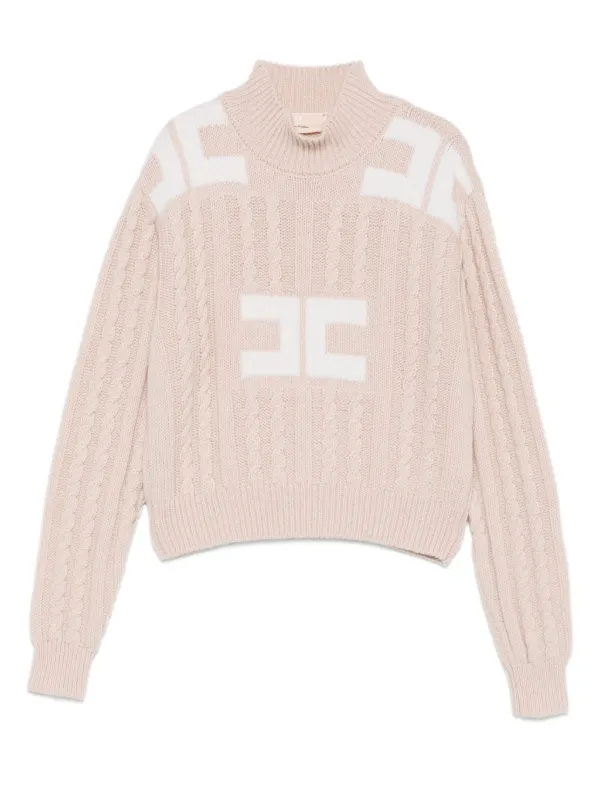 elisabetta franchi  ニットタグ付き(未使用） Elisabetta Franchi La Mia Bambina cable-knit Logo Sweater