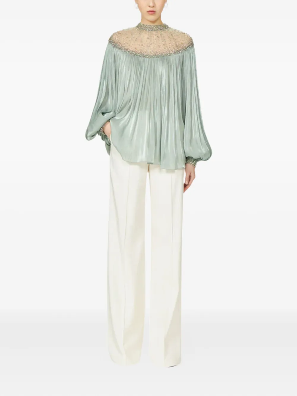 Costarellos Timea crystal-embellished blouse | Blouses | Image 2