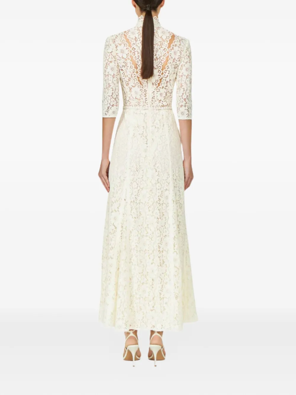 Costarellos Junia illusion-neckline maxi dress - Beige