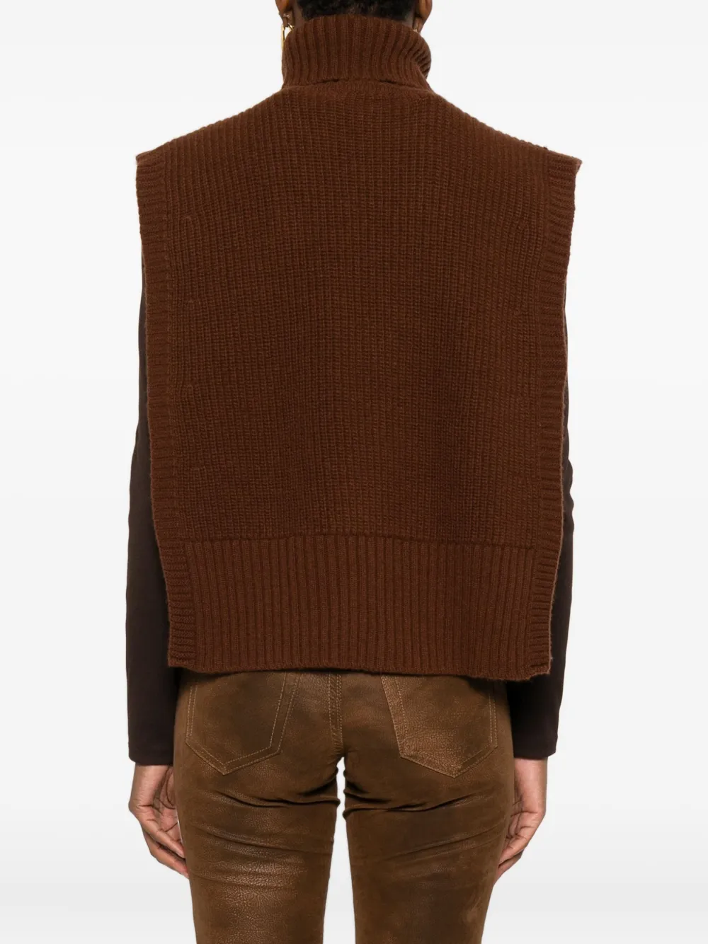 Davantino Turtleneck Top In Brown