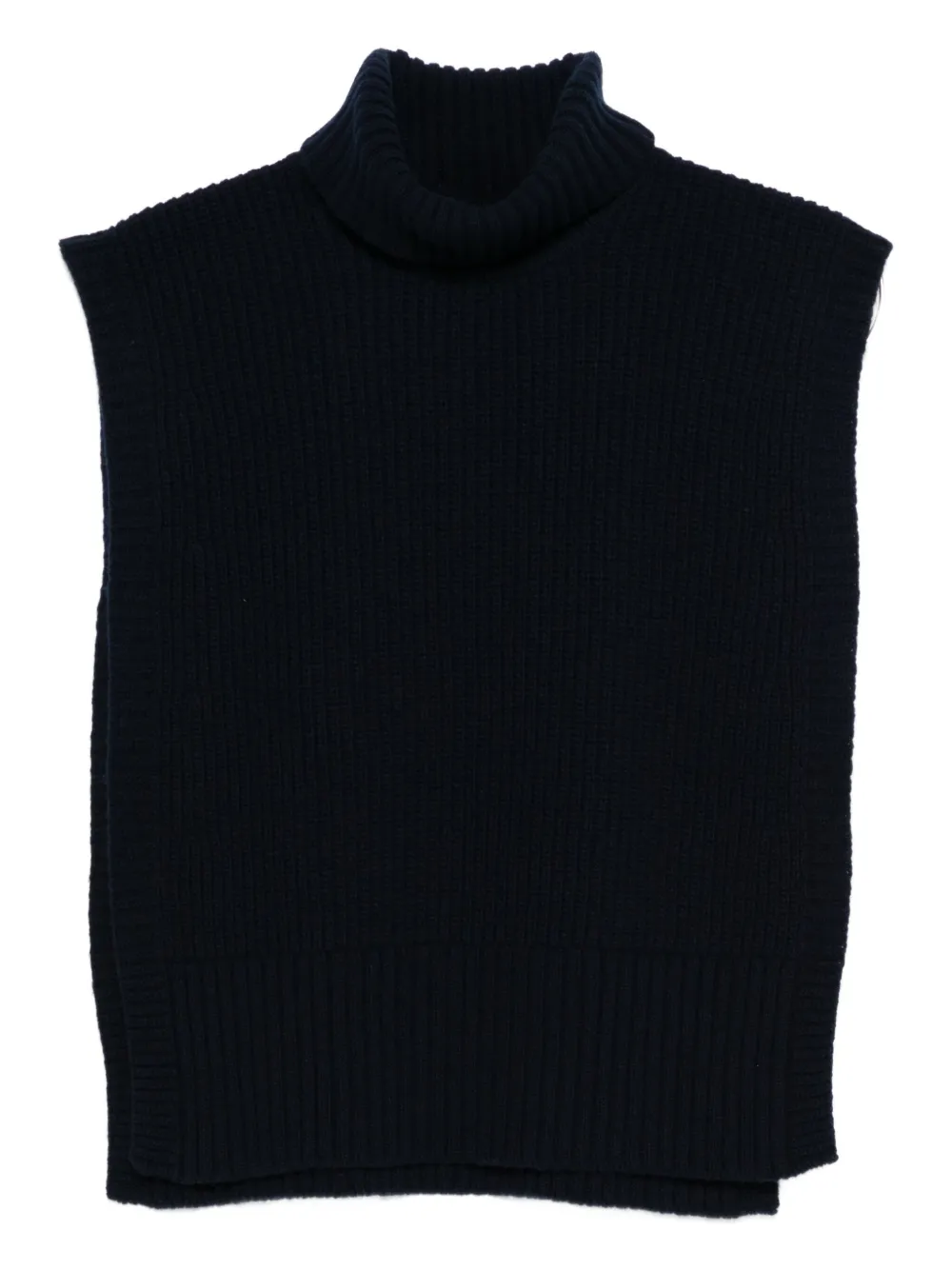 Davantino Turtleneck Sleeveless Vest In Blue