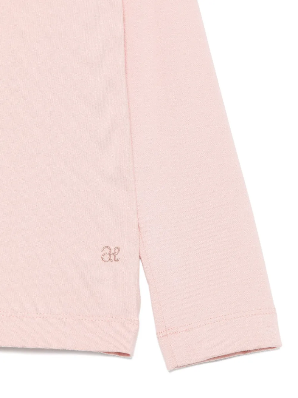 Abel & Lula Bow-neck Long-sleeve Top In Pink