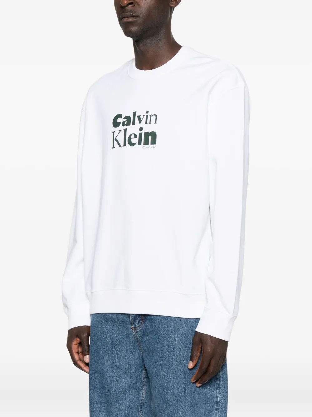 Calvin Klein Logo-print Sweatshirt In White