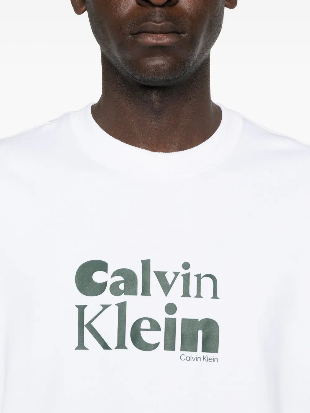Calvin Klein Logo-print Sweatshirt In White