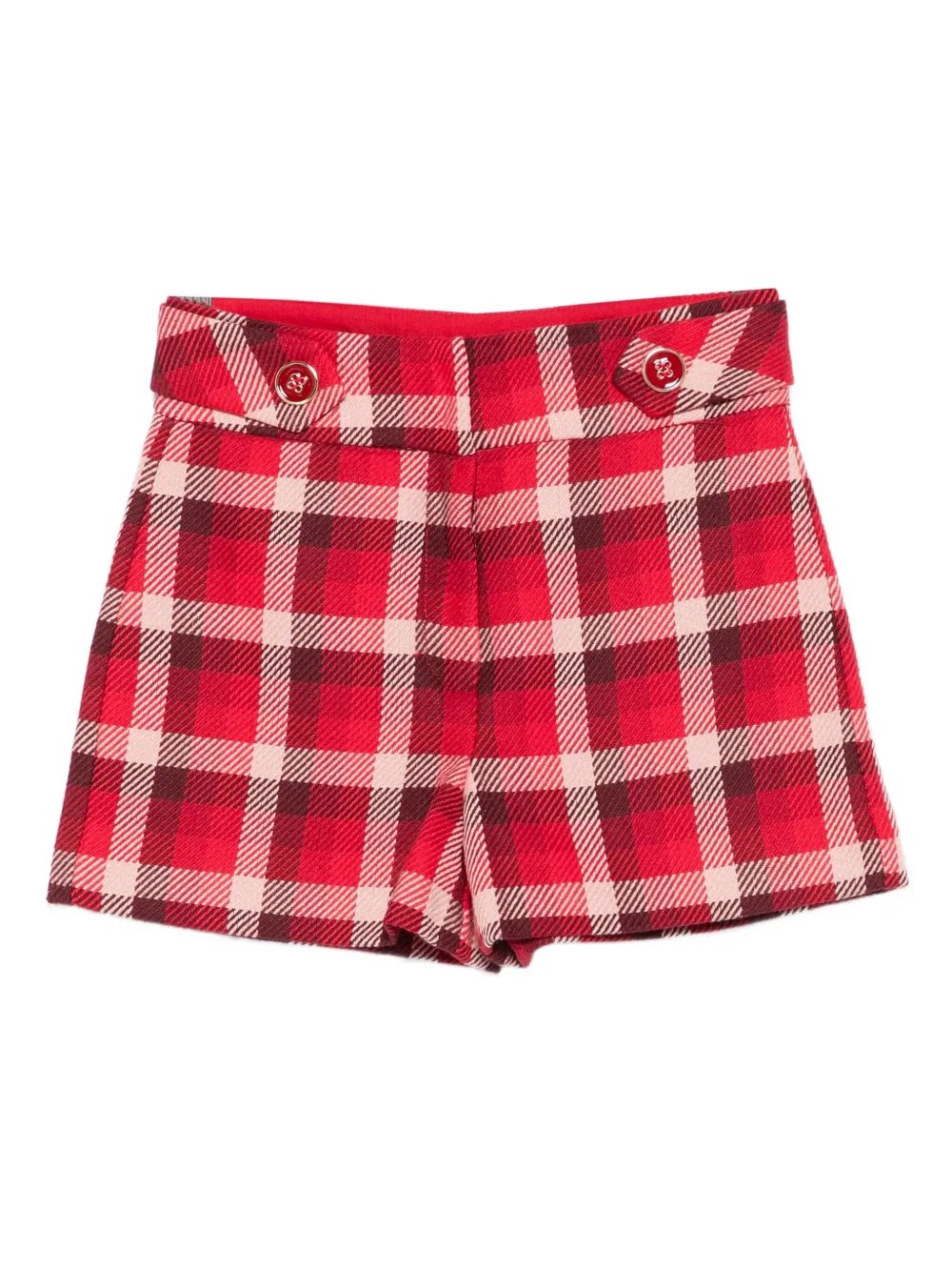 Abel & Lula checked buttoned shorts | Red | Image 1