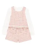Abel & Lula tweed-check fringed tracksuit (set of two) - Pink