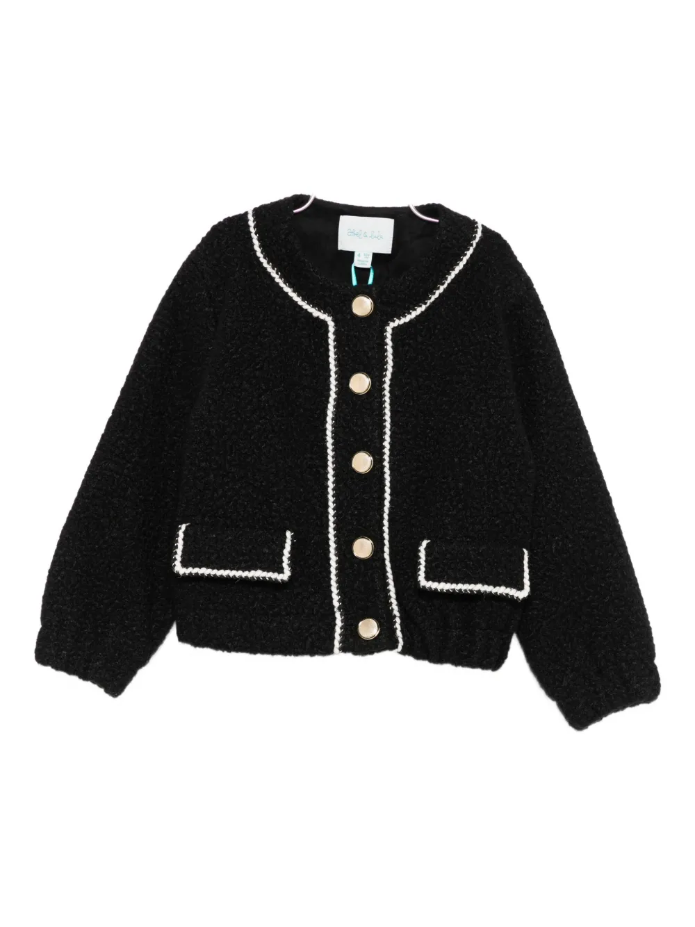 Abel & Lula Button-down Cardigan In Black