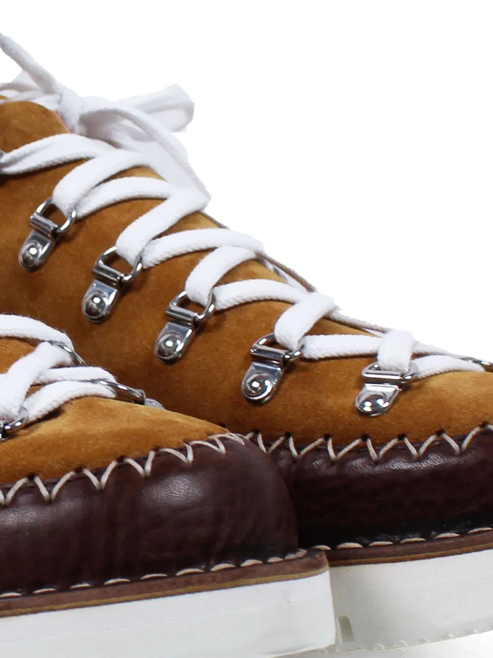 Fracap leather lace-up boots Brown