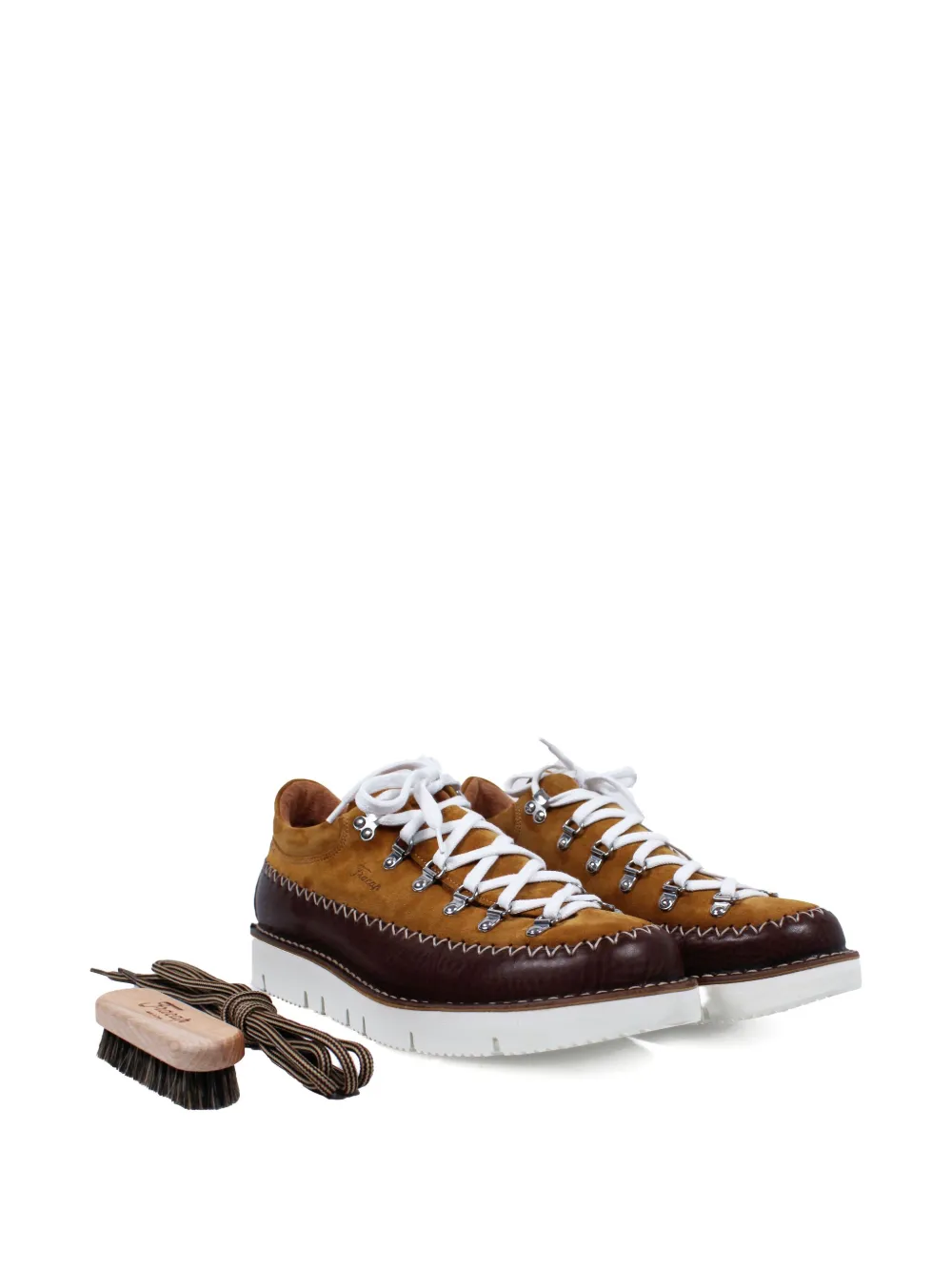 Fracap leather lace-up boots Brown
