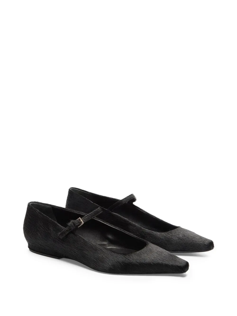 LouLou de Saison LEONE leren Mary Jane schoenen met pony-effect - Zwart