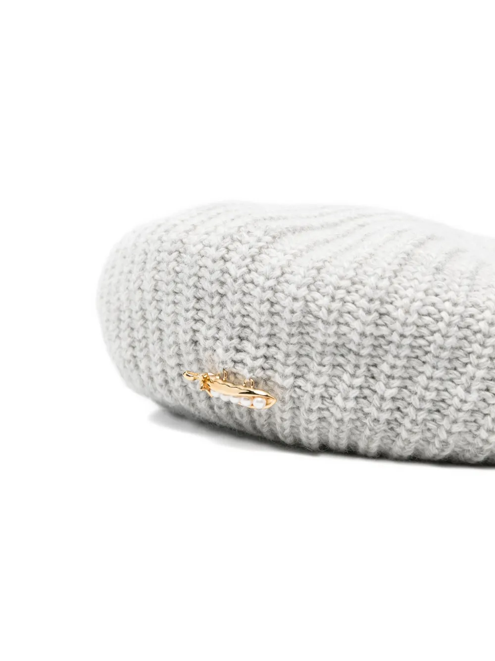 Vivetta ribbed-knit embellished beret - Grijs