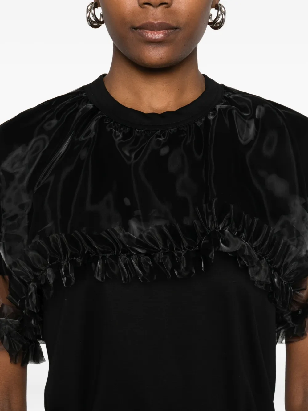 Noir Kei Ninomiya Ruffled Top In Black