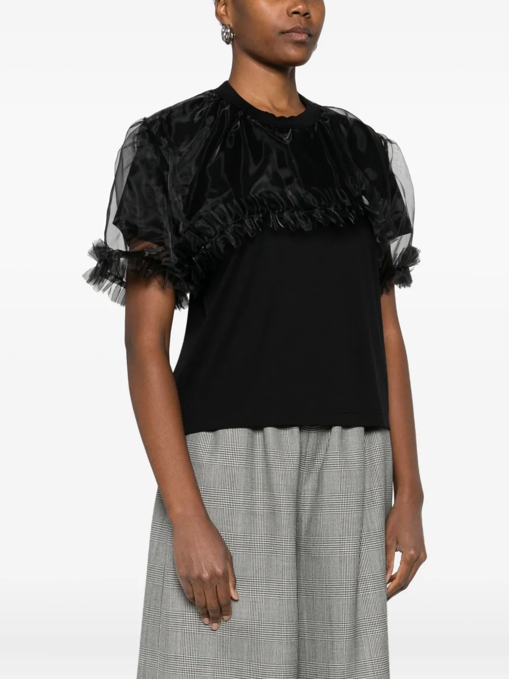 Noir Kei Ninomiya Ruffled Top In Black