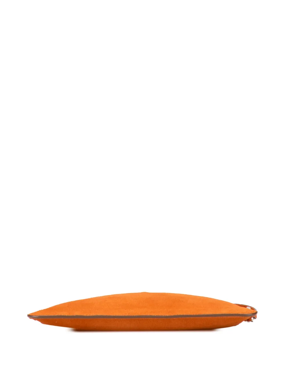 Pre-owned Prada 2000-2025 Suede Pochette Shoulder Bag In Orange