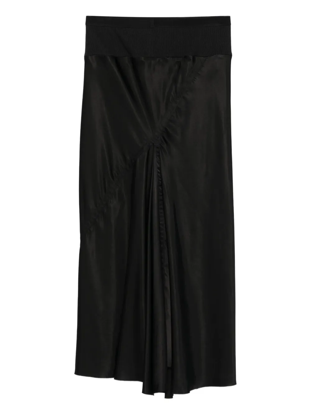Rick Owens Rok met elastische tailleband en uitgesneden details - Zwart