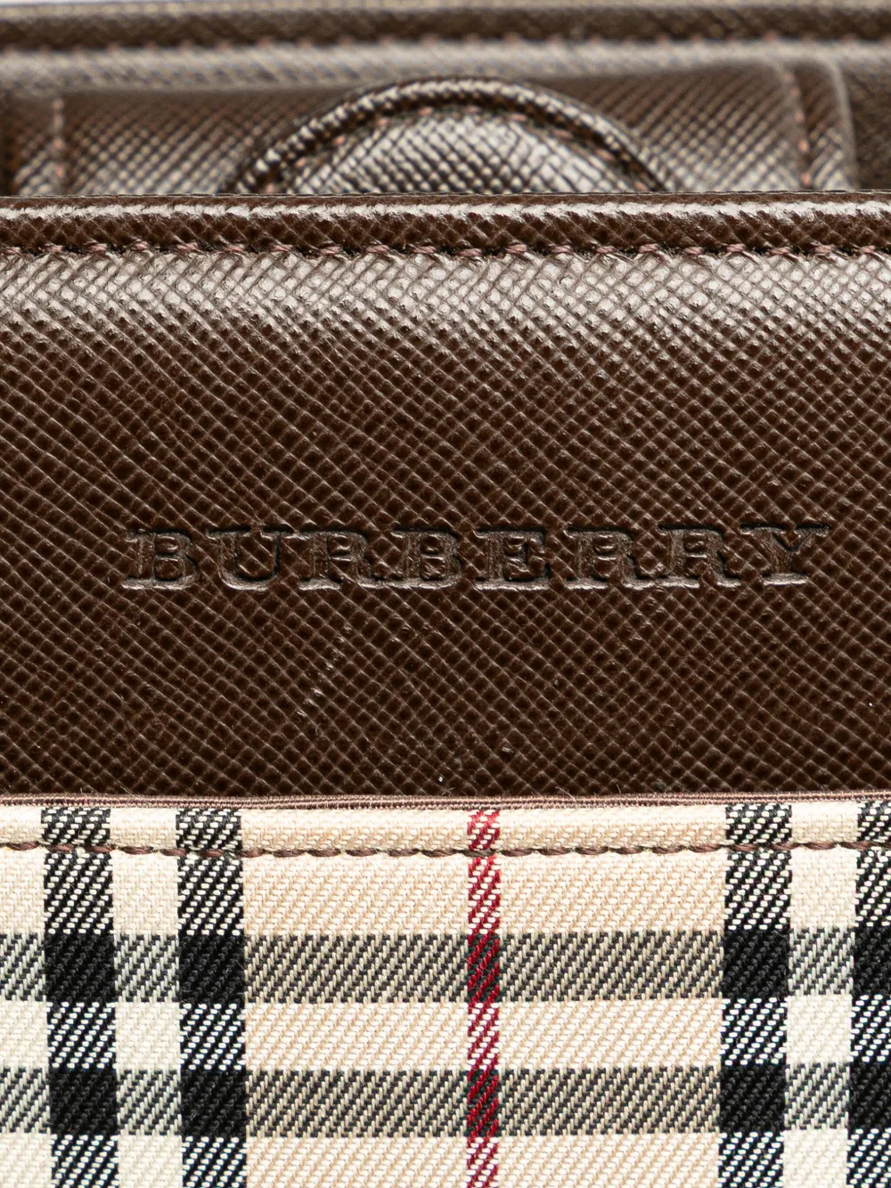Pre-owned Burberry 2000-2017 House Check Canvas Handbag In Brown