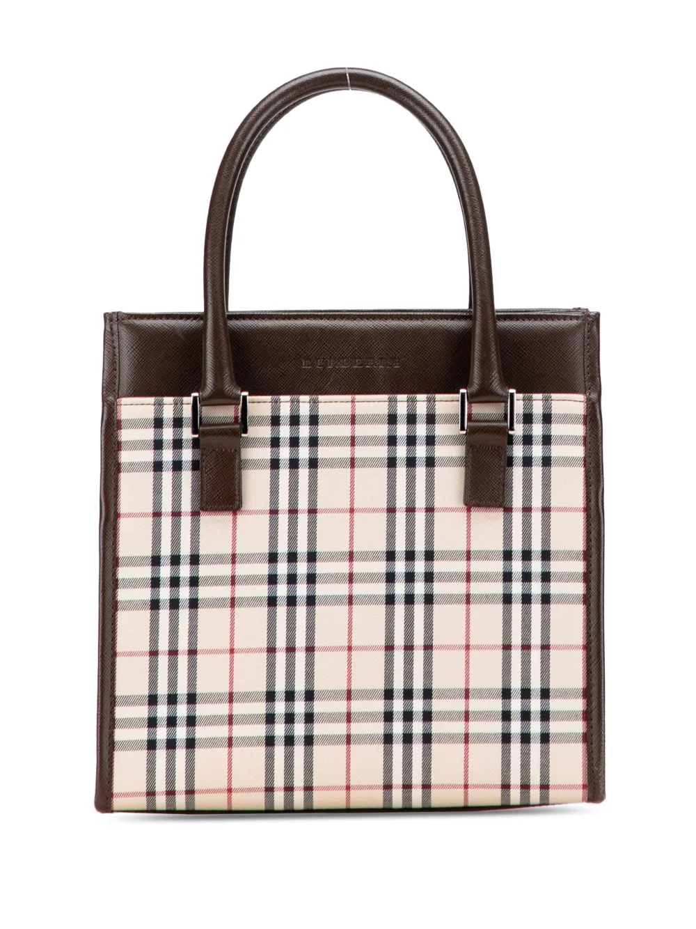 Burberry Pre-Owned 2000-2017 ハウスチェック キャンバス ハンドバッグ - ブラウン Burberry Pre-Owned 2000-2017 ハウスチェック キャンバス ハンドバッグ - ブラウン