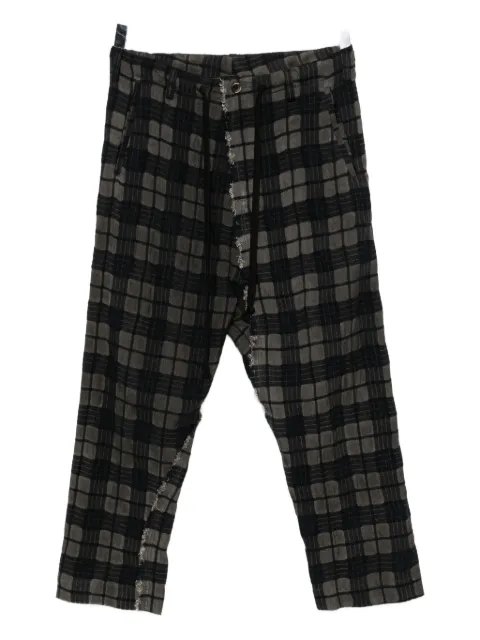 Uma Wang distressed plaid trousers