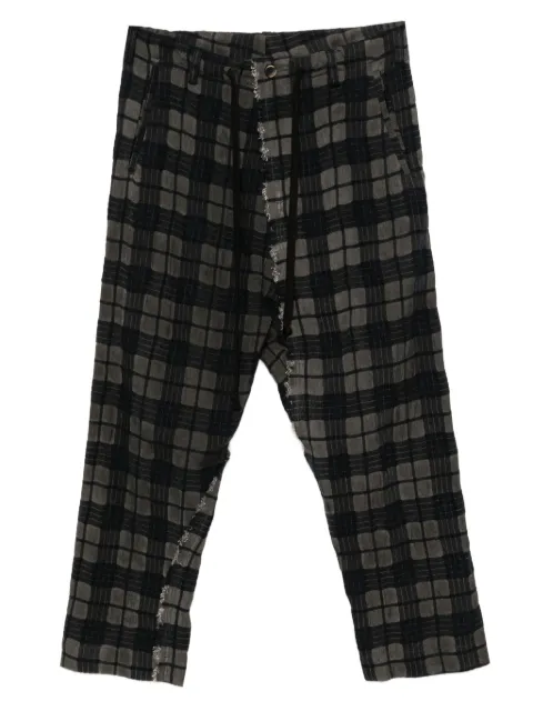 Uma Wang distressed plaid trousers
