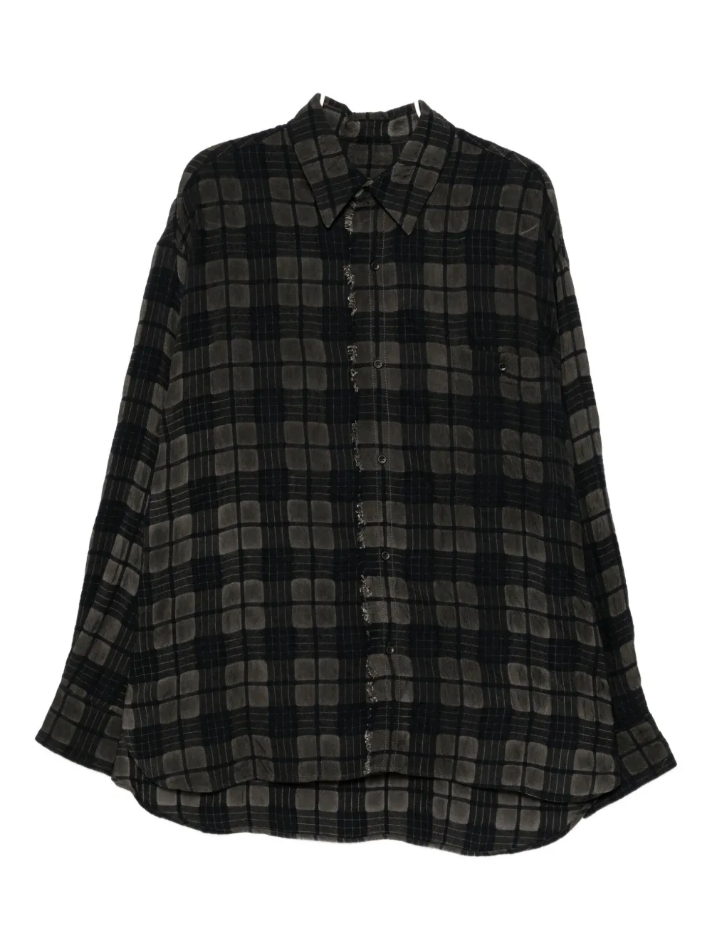 Uma Wang camisa con bordes sin rematar | azul | Image 1