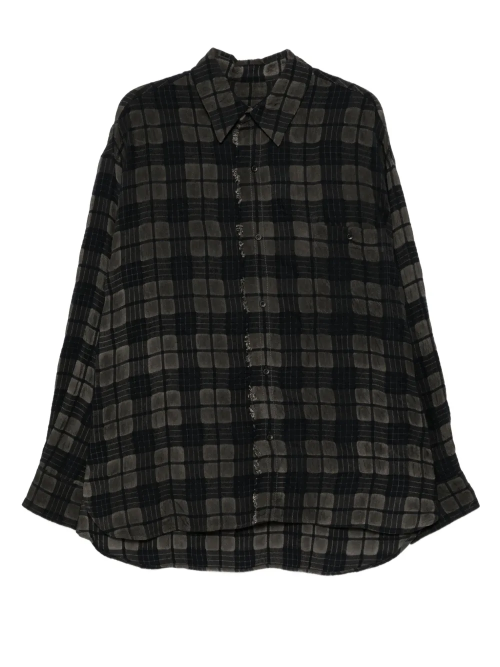 Uma Wang camisa con bordes sin rematar | azul | Image 1