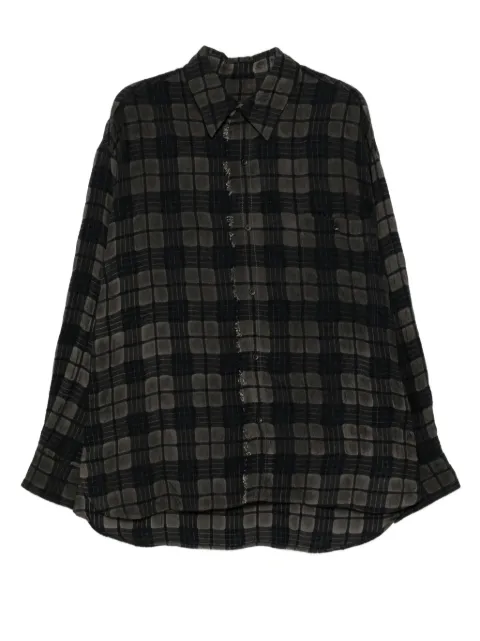 Uma Wang raw-edge plaid shirt