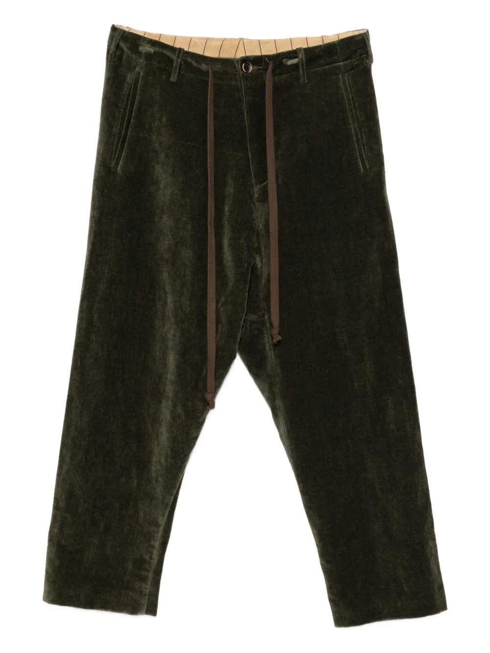 Uma Wang velvet drop-crotch trousers | Green | Image 1