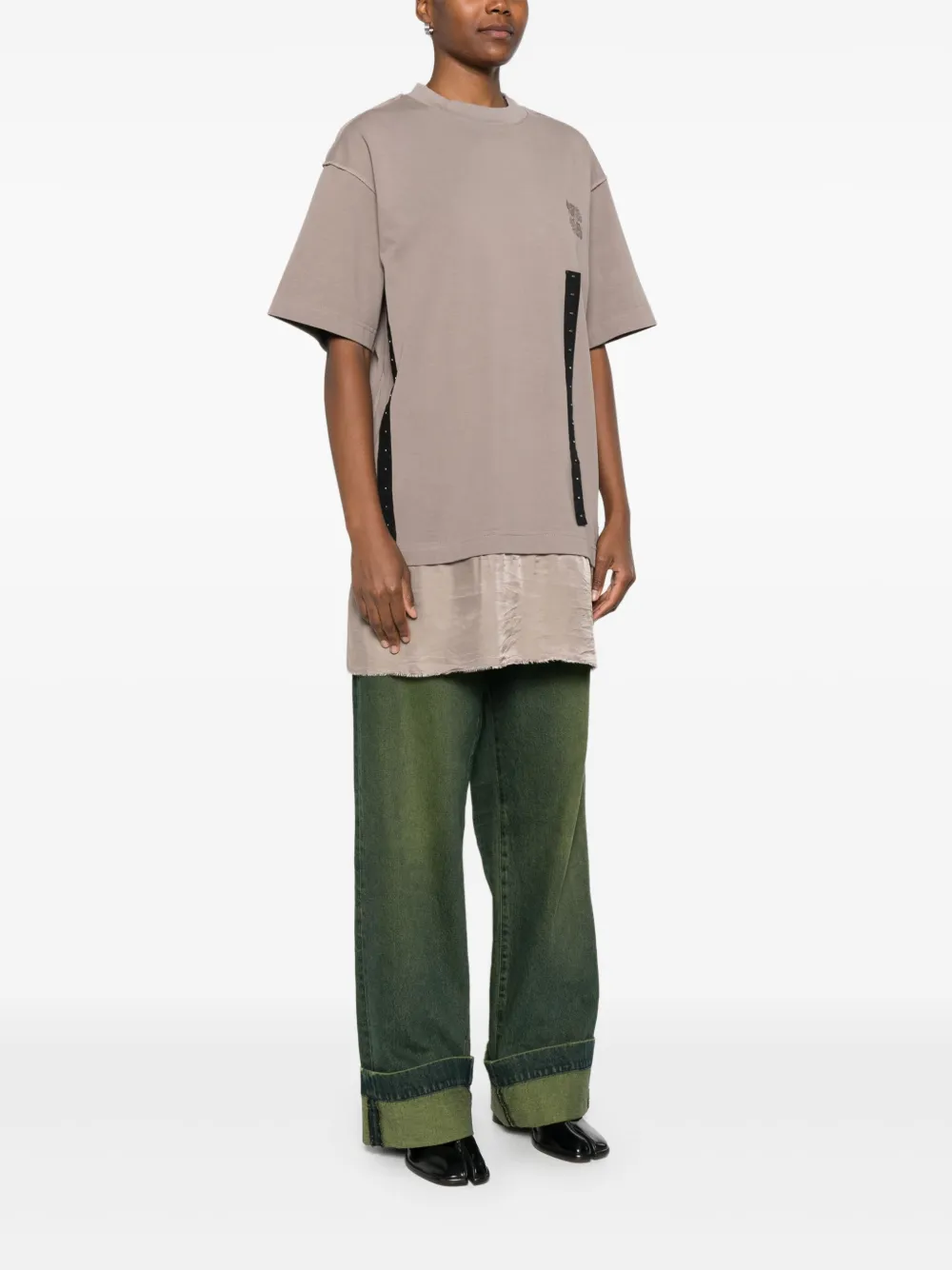  Federico Cina Panelled Crew-neck T-shirt - Brown 