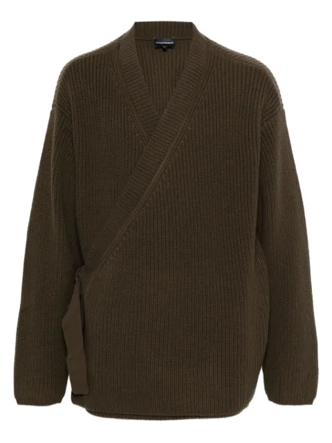 Emporio Armani ribbed wrap cardigan