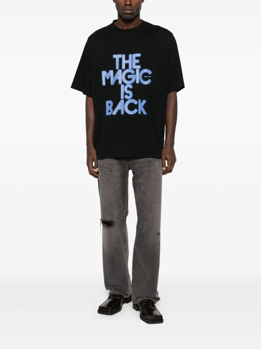 1989 STUDIO slogan-print T-shirt - Zwart