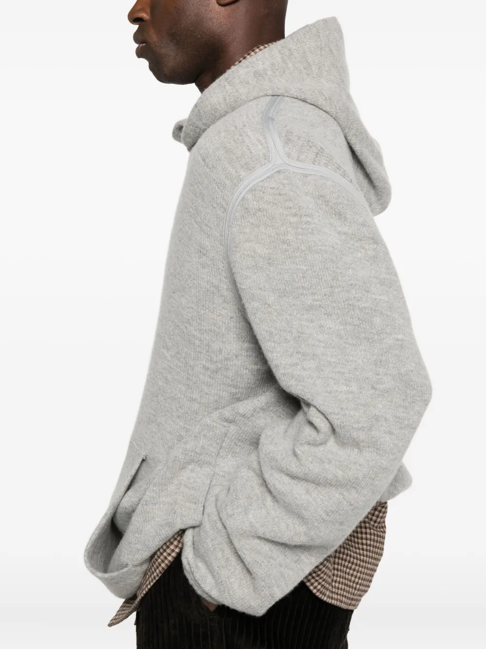 1989 Studio Knitted Hoodie With Hood And Kangaroo Pocket In Gray