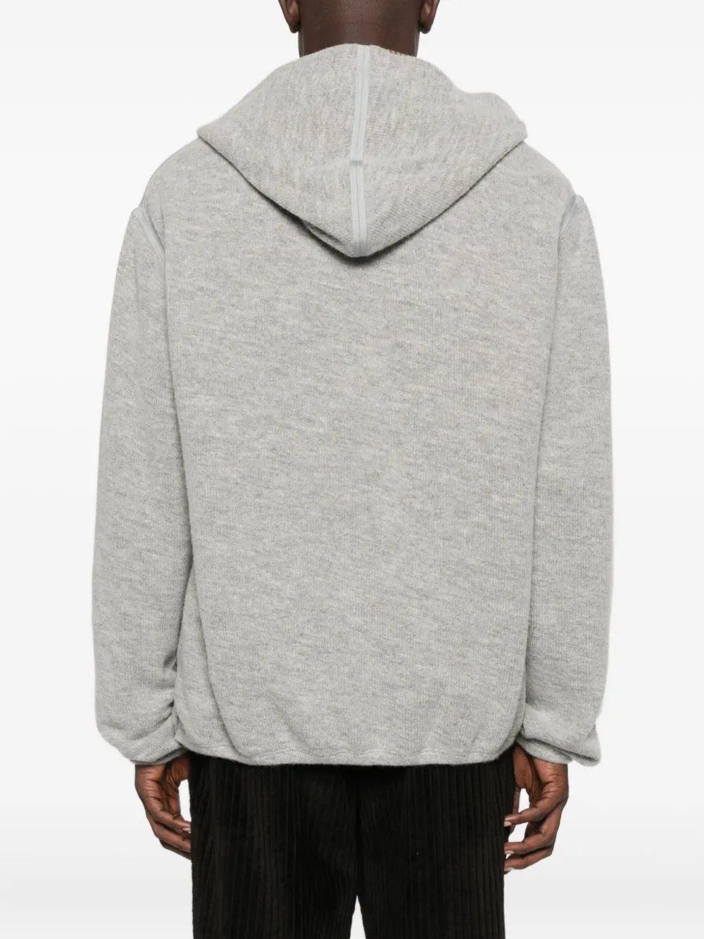 1989 Studio Knitted Hoodie With Hood And Kangaroo Pocket In Gray