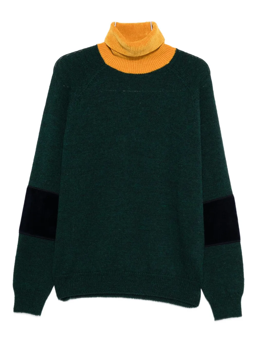 1989 Studio Green And Yellow Turtleneck Sweater In Green