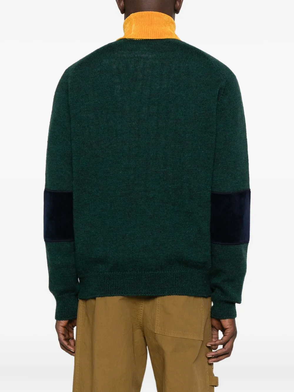 1989 Studio Green And Yellow Turtleneck Sweater In Green