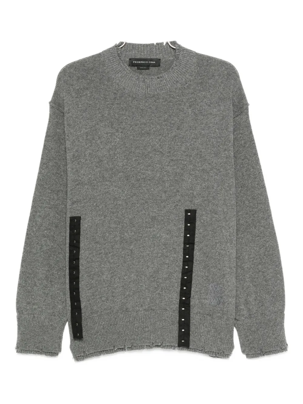 Federico Cina Raw-edge Sweater In Gray