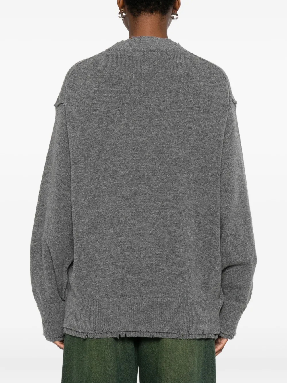Federico Cina Raw-edge Sweater In Gray