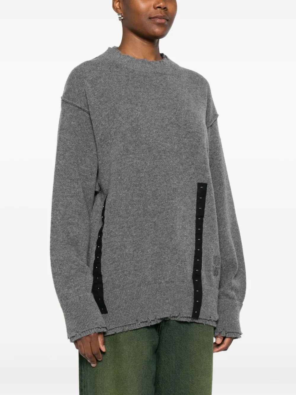  Federico Cina Raw-edge Sweater - Grey 