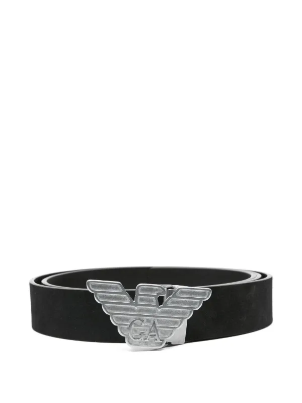 Emporio Armani eagle-buckle Leather Belt Black FARFETCH JO
