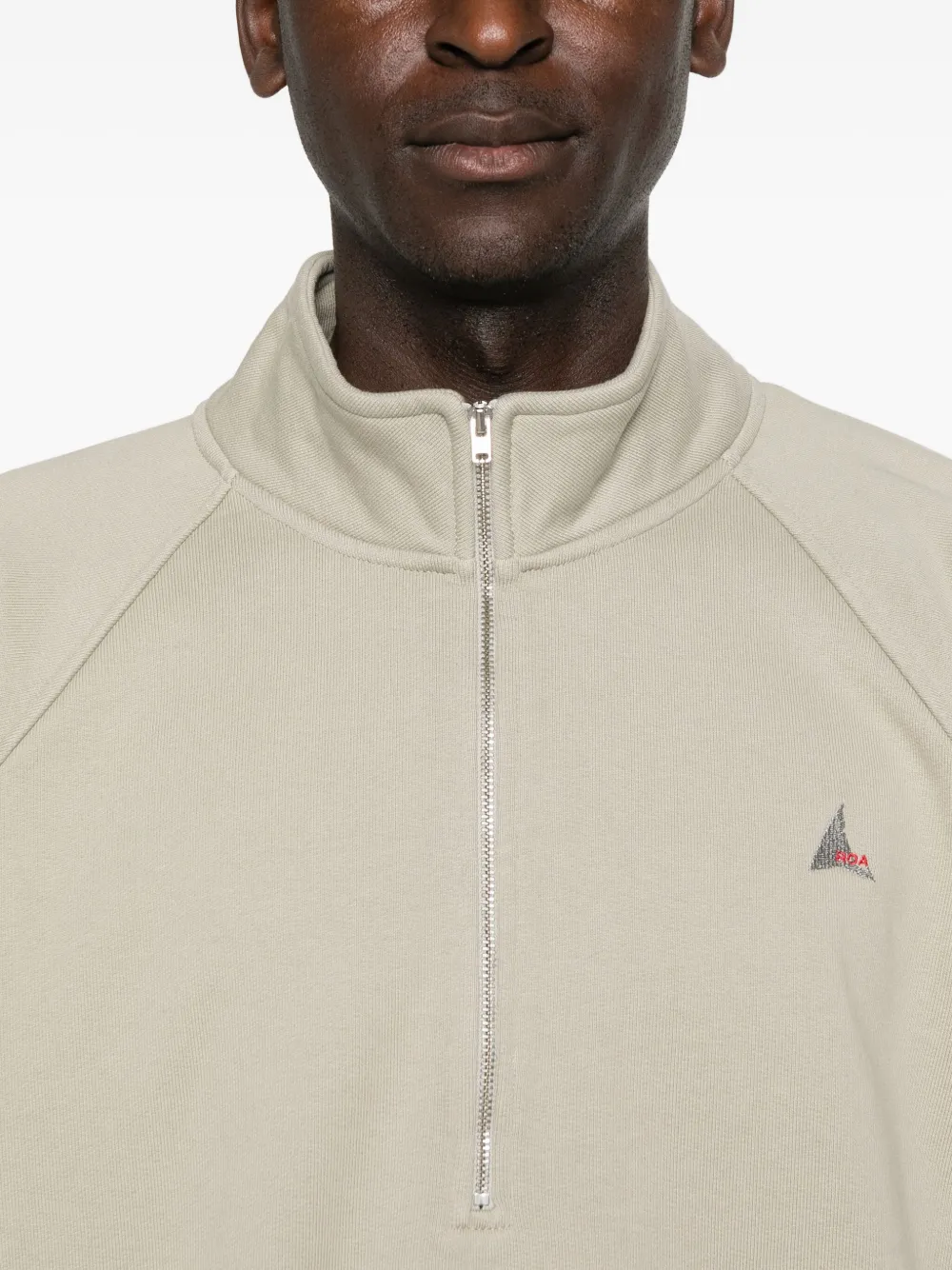 Roa Half-zip Embroidered Sweatshirt In Neutral