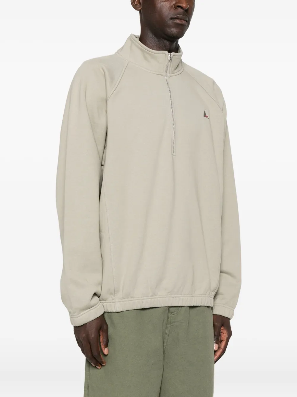 Roa Half-zip Embroidered Sweatshirt In Neutral
