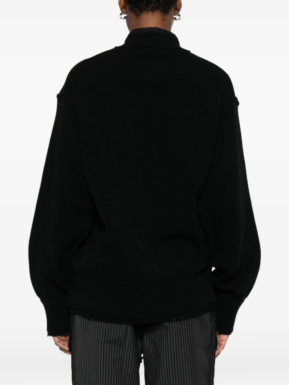 Federico Cina Corset Distressed Cardigan Clothing In Black