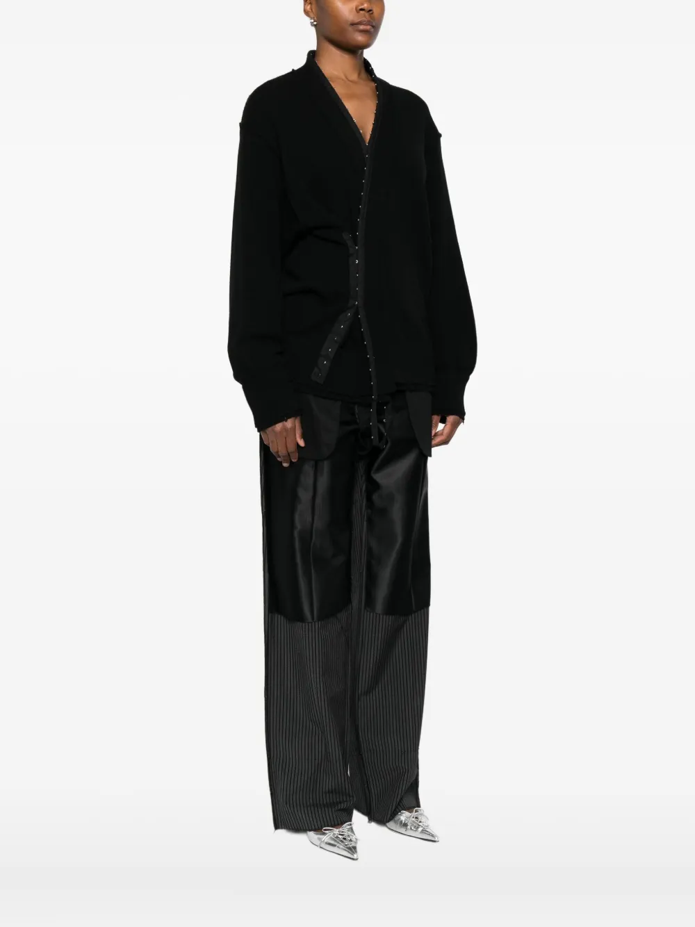 Federico Cina Corset Distressed Cardigan Clothing In Black