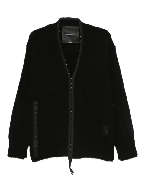 FEDERICO CINA distressed cotton cardigan